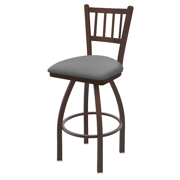 25" Swivel Counter Stool, Bronze Finish, Canter Grey Seat